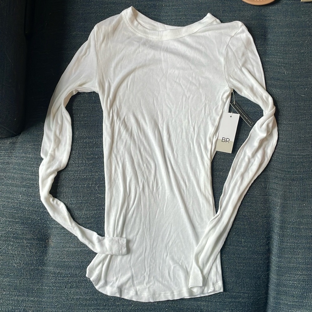 NWT BP Ribbed White long sleeve tee